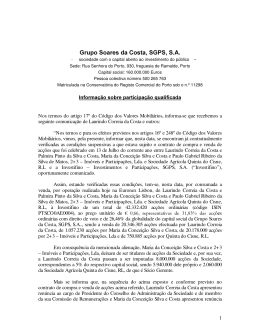 Grupo Soares da Costa SGPS, SA informa