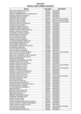 FIEI 2015 - RESULTADO HOMOLOGA&Ccedil;&Atilde;O