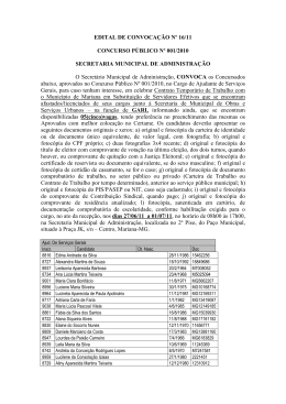 EDITAL DE CONVOCA&Ccedil;&Atilde;O N&ordm; 16/11 CONCURSO