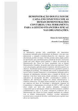 DEMONSTRA&Ccedil;&Atilde;O DOS FLUXOS DE CAIXA EM CONJUNTO COM