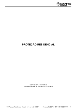 Prote&ccedil;&atilde;o Residencial (Contratada em conj. com a ap&oacute;lice