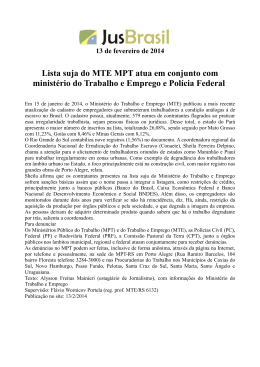 Lista suja do MTE MPT atua em conjunto com ministério do