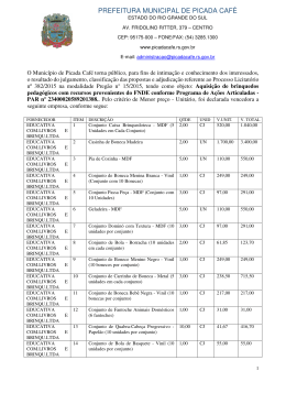 Resultado Preg&atilde;o Presencial 015/2015