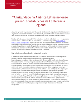 “A iniquidade na América Latina no longo prazo”. Contribuições da
