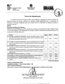 Resultado (Adjudica&ccedil;&atilde;o)
