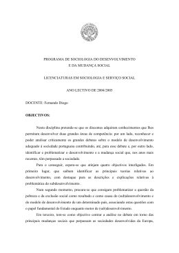 programa de sociologia do desenvolvimento e da mudan&ccedil;a social
