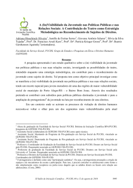 A (In)Visibilidade da Juventude nas Pol&iacute;ticas P&uacute;blicas e