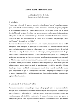 1 AFINAL HOUVE MESMO GUERRA? Ant&oacute;nio Jos&eacute;