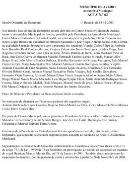 Sess&atilde;o Ordin&aacute;ria de Dezembro