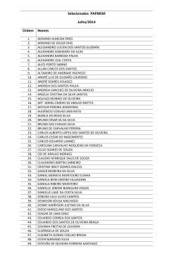 Selecionados PAPMEM Julho/2014 Ordem Nomes