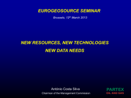 New resources, new technologies, new data needs
