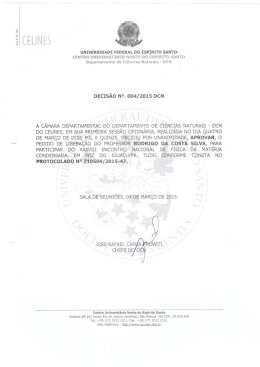 Aprova&ccedil;&atilde;o do pedido de Libera&ccedil;&atilde;o do Prof. Rodrigo da Costa Silva