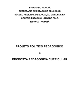 Projeto Pol&iacute;tico Pedag&oacute;gico