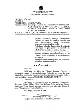 PROCESSO NQ 322005 cLASSE I&ocirc; - Tribunal Regional Eleitoral do