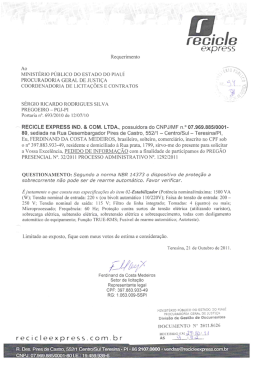 Pedido de Esclarecimento - Minist&eacute;rio P&uacute;blico do Estado do Piau&iacute;