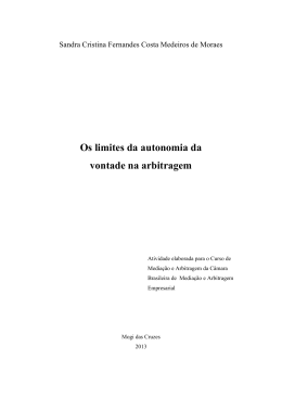 Os limites da autonomia da vontade na arbitragem