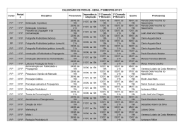 CALENDÁRIO DE PROVAS - GERAL 2º BIMESTRE