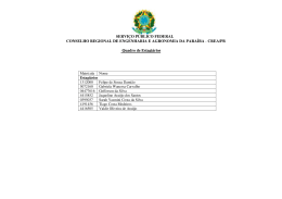 Lista de Estagiários - CREA-PB Conselho Regional de Engenharia