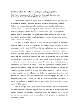 Em todas as experi&ecirc;ncias de lutas e resist&ecirc;ncia dos povos