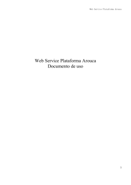 Web Service Plataforma Arouca Documento de uso - UNA-SUS