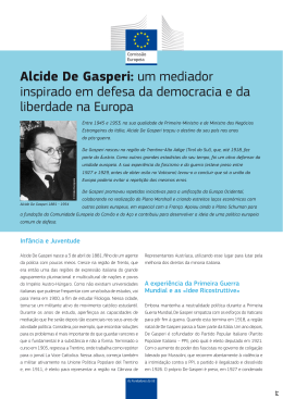 Alcide De Gasperi: um mediador inspirado em defesa da