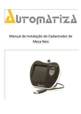 Manual de Instala&ccedil;&atilde;o do Cadastrador de Mesa Neo