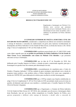 RESOLU&Ccedil;&Atilde;O N&ordm;016/2015/CSPJC-MT O CONSELHO SUPERIOR