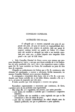 CONSELHO SUPERIOR - Ordem dos Advogados