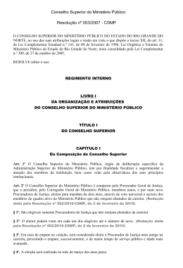 Conselho Superior do Ministério Público Resolução nº 003