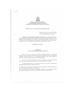 Resolução da Classe Associado - Associação de Docentes da UFPA