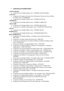 • Cooperativas de trabalho médico ALÉM PARAÍBA