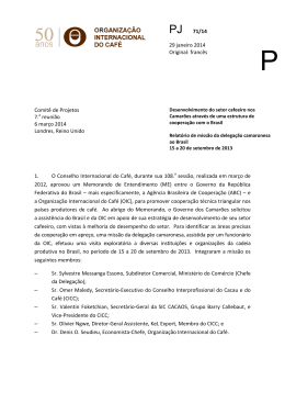 Desenvolvimento do setor cafeeiro nos Camar&otilde;es atrav&eacute;s de uma