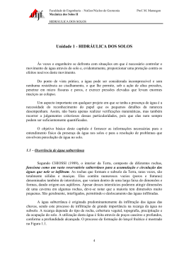 Unidade 1 - HIDR&Aacute;ULICA DOS SOLOS