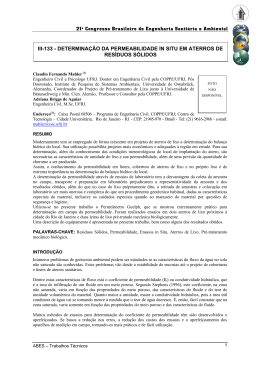 Determina&ccedil;&atilde;o da permeabilidade in situ em aterros de