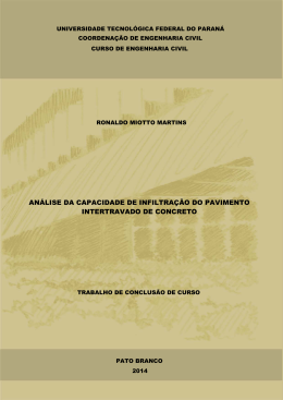 an&aacute;lise da capacidade de infiltra&ccedil;&atilde;o do pavimento