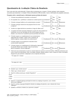 Question&aacute;rio de Avalia&ccedil;&atilde;o Cl&iacute;nica da Dem&ecirc;ncia