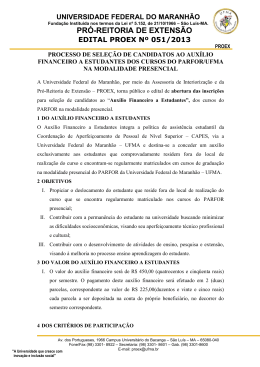 pró-reitoria de extensão edital proex nº 051/2013