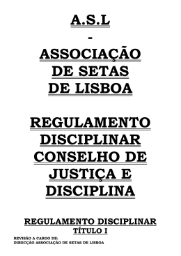 asl - associação de setas de lisboa regulamento disciplinar