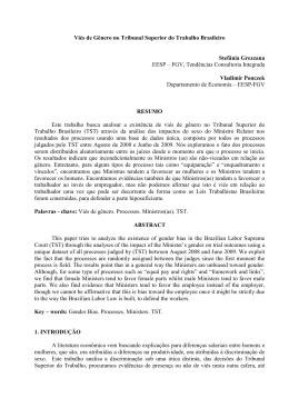 Vi&eacute;s de G&ecirc;nero no Tribunal Superior do Trabalho Brasileiro