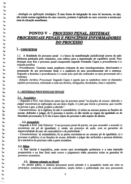 PONTO V - PROCESSO PENAL SISTElllAS