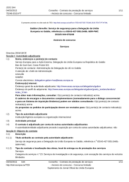 Servi&ccedil;o de seguran&ccedil;a para a Delega&ccedil;&atilde;o da Uni&atilde;o Europeia no