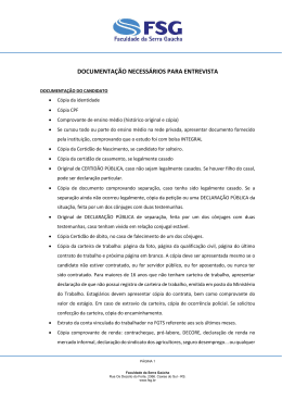 documenta&ccedil;&atilde;o necess&aacute;rios para entrevista