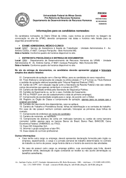 Informa&ccedil;&otilde;es para os candidatos nomeados:
