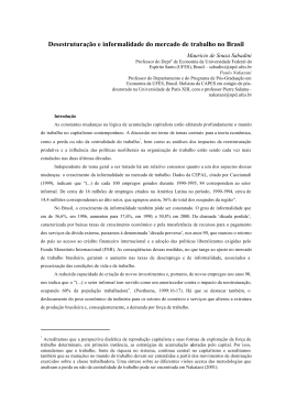 Desestrutura&ccedil;&atilde;o e informalidade do mercado de trabalho no Brasil