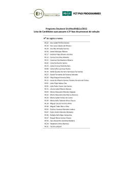 Programa Doutoral EnviHealth&Co/2015 Lista de Candidatos que