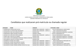 Candidatos que realizaram pré-matrícula na chamada