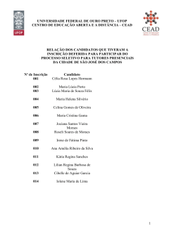 RELAO DOS CANDIDATOS QUE TIVERAM A - CEAD