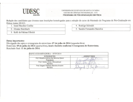 Homologa&ccedil;&atilde;o das Inscri&ccedil;&otilde;es 2014/2