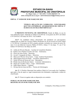 Candidatos que não atenderam a convocação 001/2010