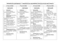PROGRAMA DO FUNDAMENTAL 2 &ndash; CANDIDATOS QUE